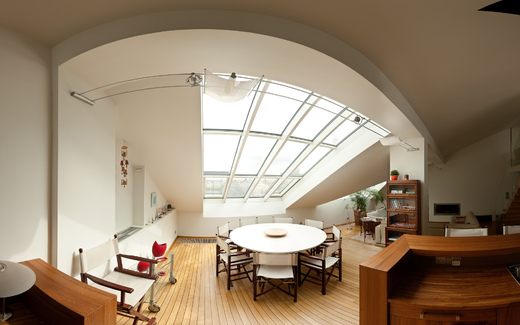 Loft Janáčkovo nábřeží - Jídelní kout s výhledem na Žofín SPH - 